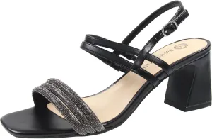 Bella Vita Womens Majesty Faux Leather Rhinestone Slingback Sandals