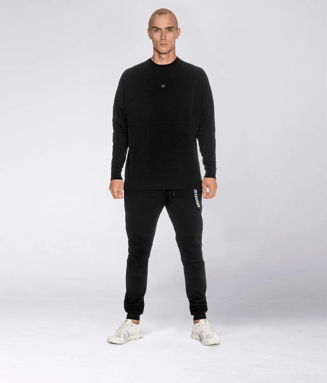 Born Tough Long Sleeve Crossfit Over Size Shirt For Men Black