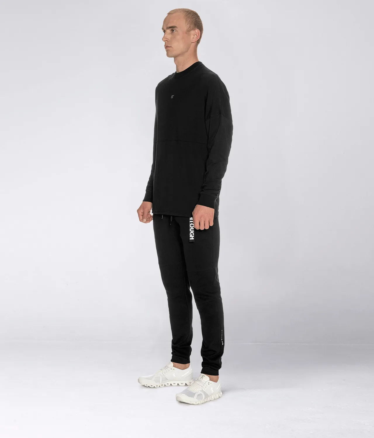 Born Tough Long Sleeve Crossfit Over Size Shirt For Men Black