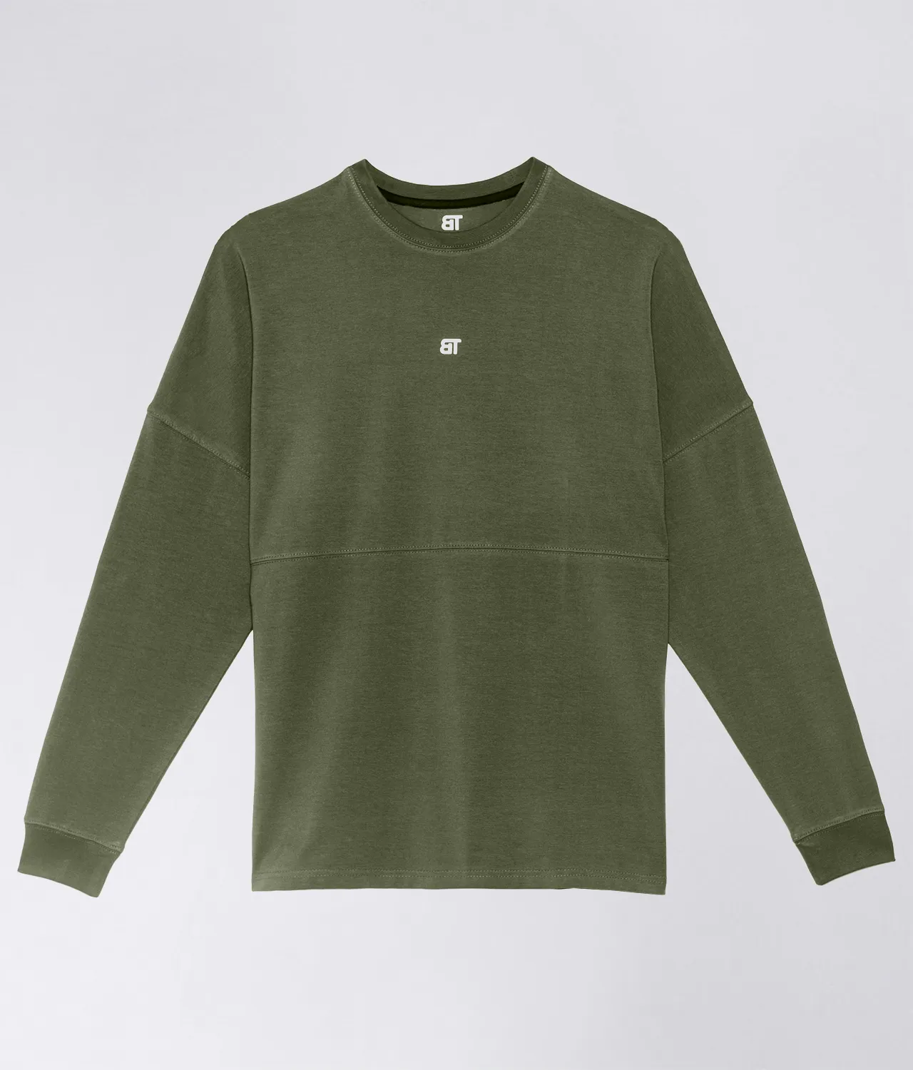 Born Tough Long Sleeve Crossfit Over Size Shirt For Men Military Green