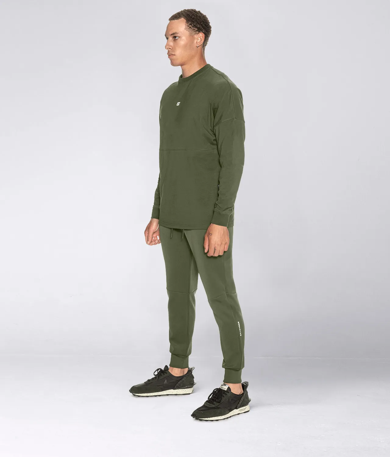 Born Tough Long Sleeve Crossfit Over Size Shirt For Men Military Green