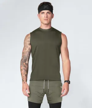 Born Tough Military Green Sleeveless Crossfit Shirt For Men