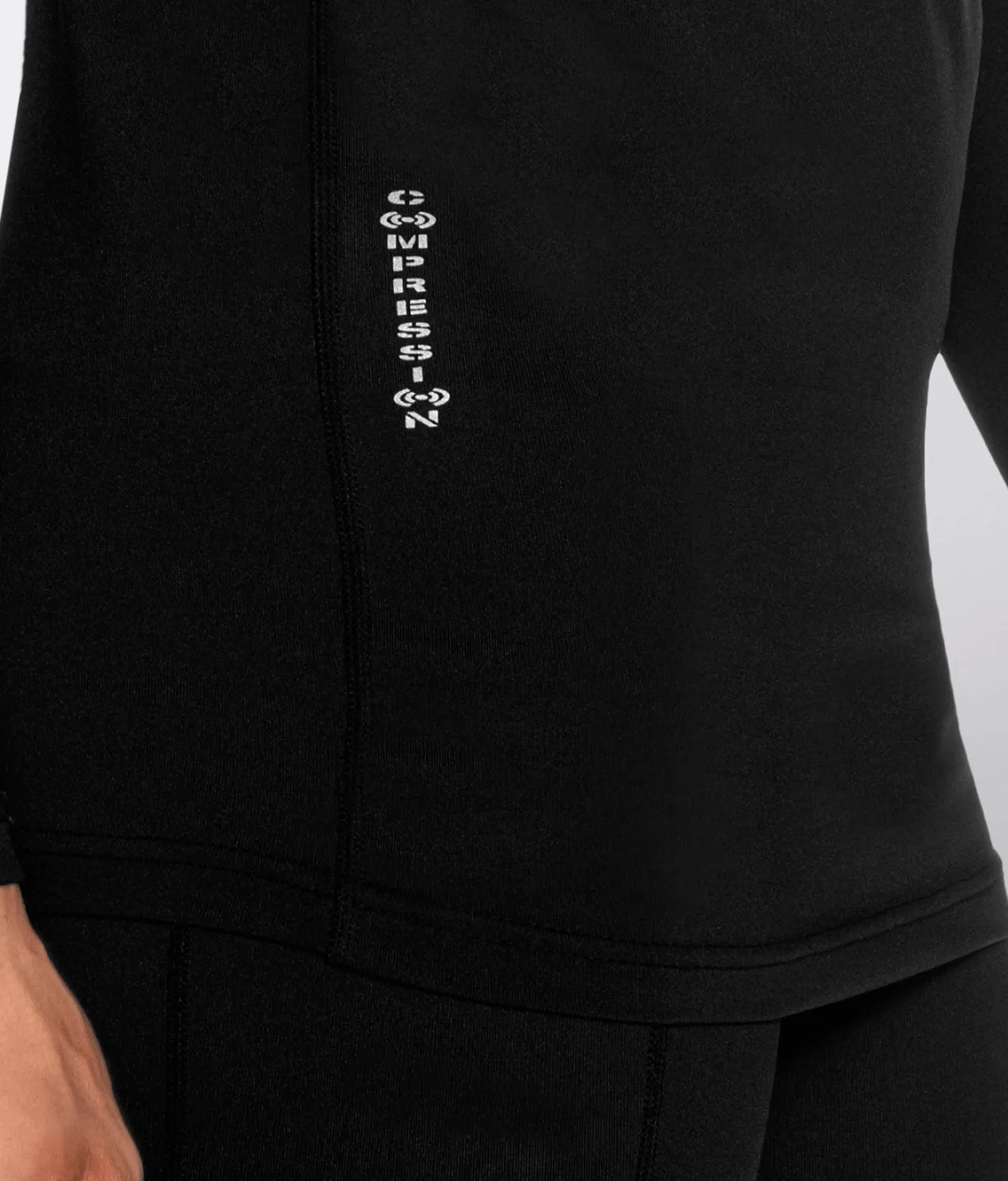Born Tough Mock Neck Long Sleeve Compression Crossfit Shirt For Men Black