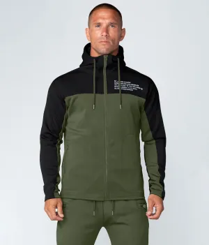 Born Tough Momentum Drawstrings Green/Black Crossfit Hoodie for Men