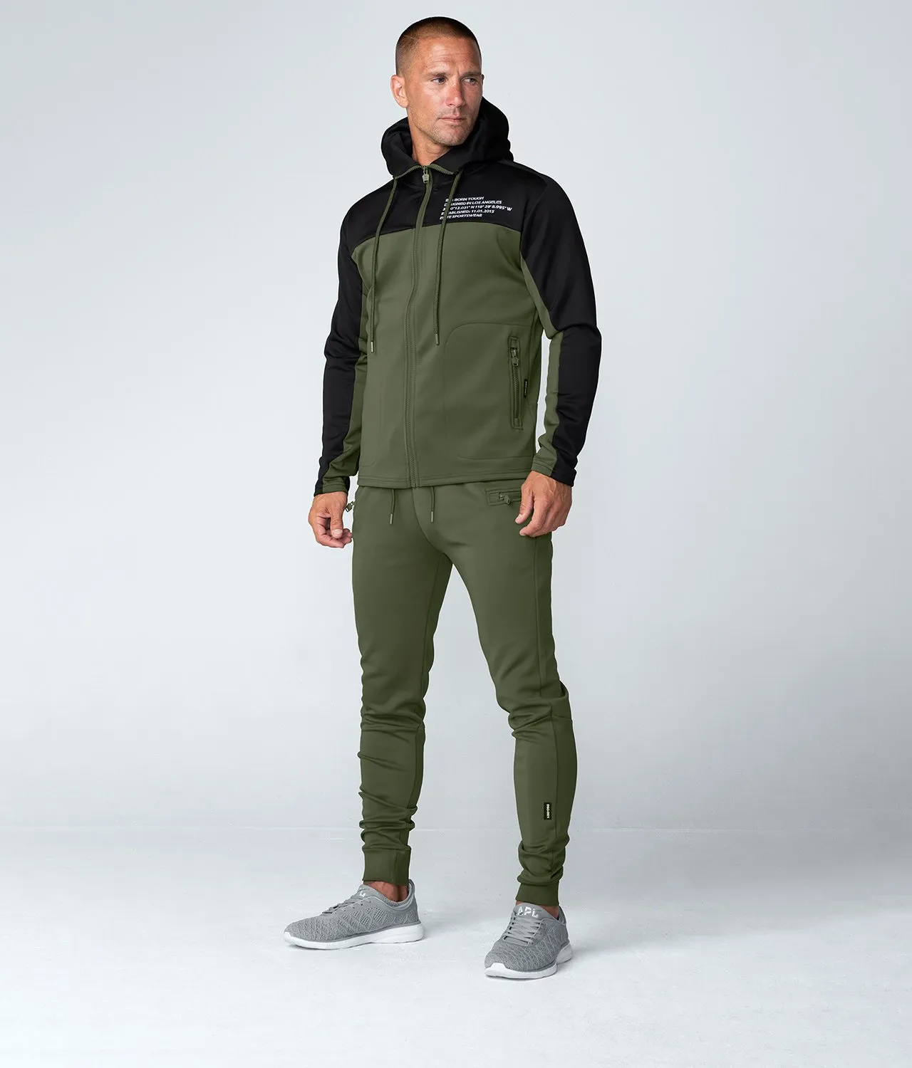 Born Tough Momentum Drawstrings Green/Black Crossfit Hoodie for Men