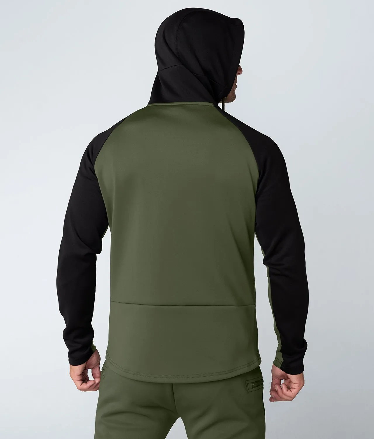 Born Tough Momentum Drawstrings Green/Black Crossfit Hoodie for Men
