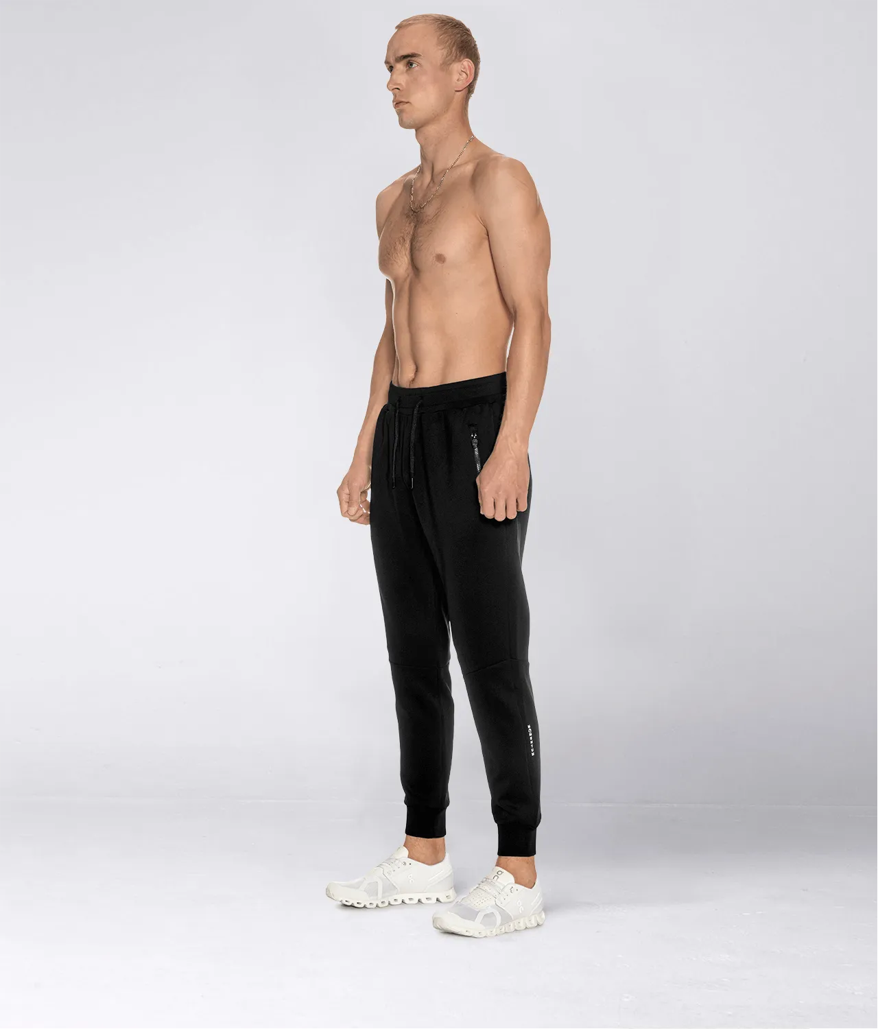 Born Tough Momentum Zipper Crossfit Jogger Pants For Men Black