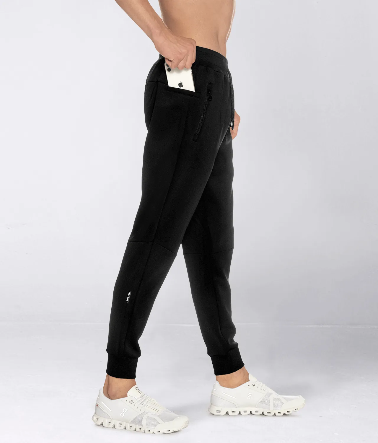 Born Tough Momentum Zipper Crossfit Jogger Pants For Men Black