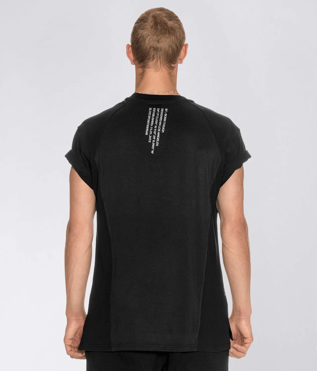 Born Tough Short Sleeve Back Roll Crossfit T-Shirt For Men Black