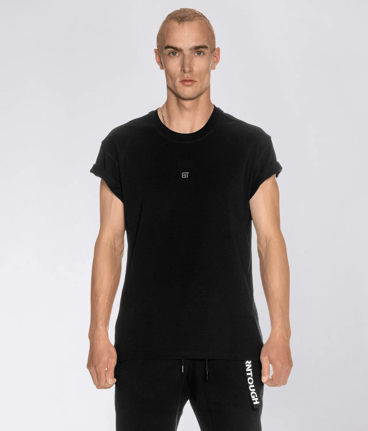 Born Tough Short Sleeve Back Roll Crossfit T-Shirt For Men Black