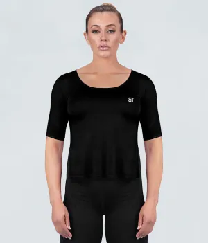 Born Tough True Form Sheer Black Short Sleeve Crossfit Shirt for Women