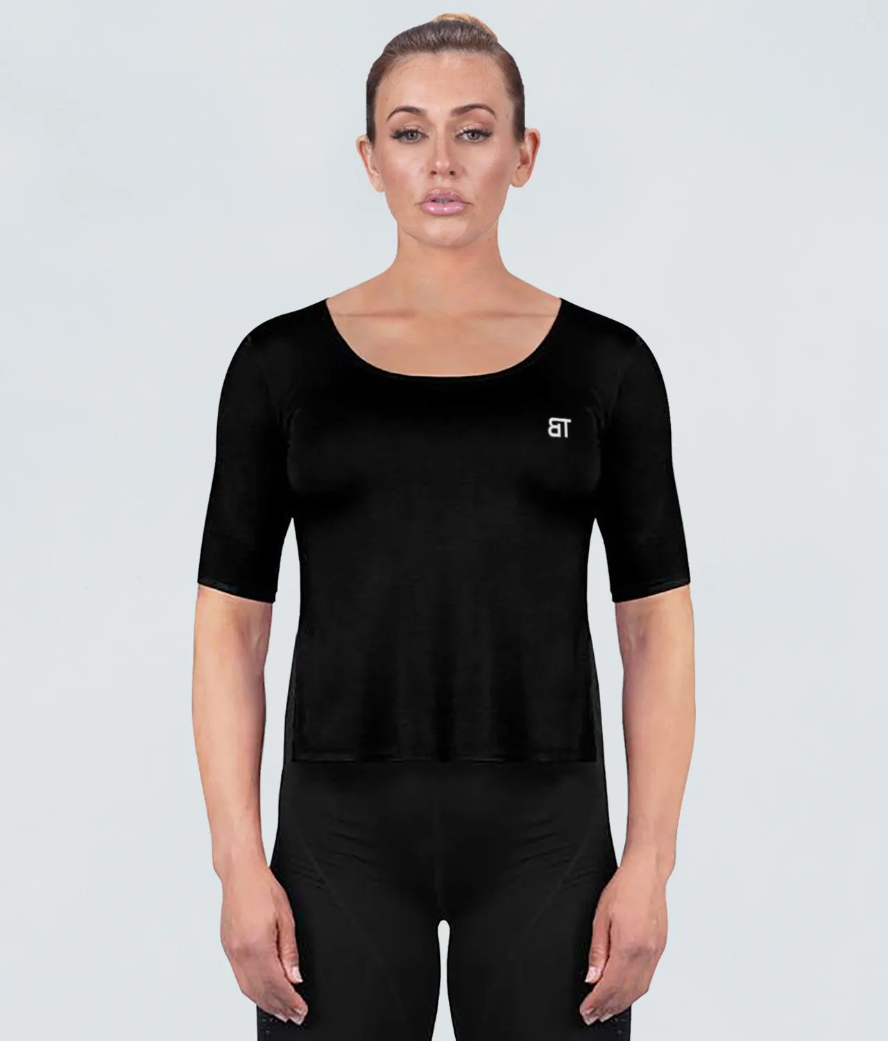 Born Tough True Form Sheer Black Short Sleeve Crossfit Shirt for Women