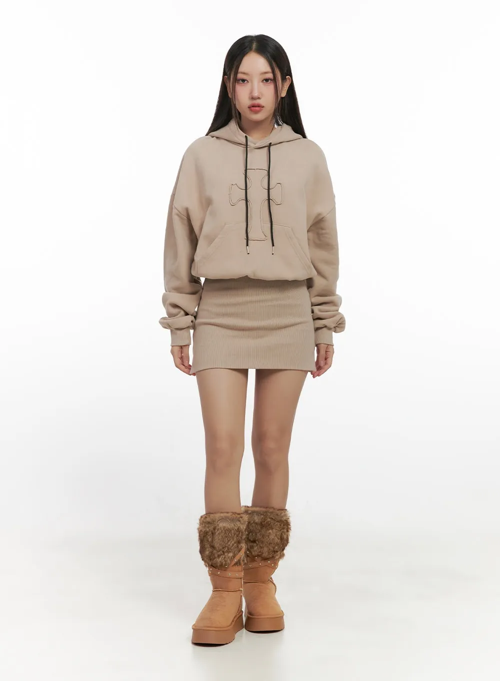 FurTrimmed Studded Boots CN419