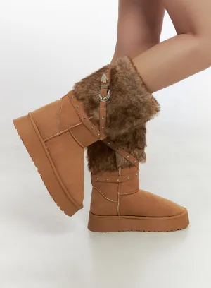 FurTrimmed Studded Boots CN419