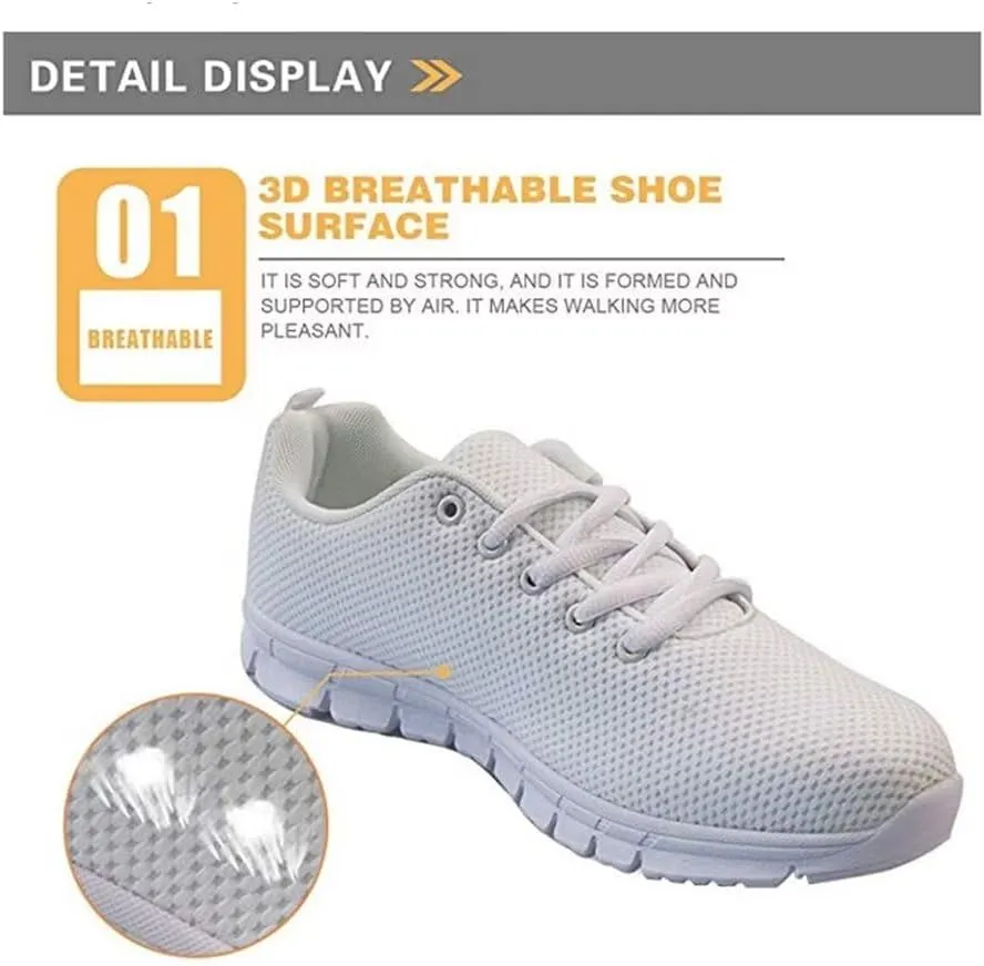 Jeiento Non Slip Valentine's Day Shoes for Women&Men Mesh Tennis Shoes Valentine's Day Gifts for Girls Lady Walking Running Sneaker