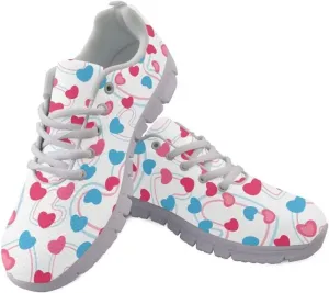 Jeiento Non Slip Valentine's Day Shoes for Women&Men Mesh Tennis Shoes Valentine's Day Gifts for Girls Lady Walking Running Sneaker