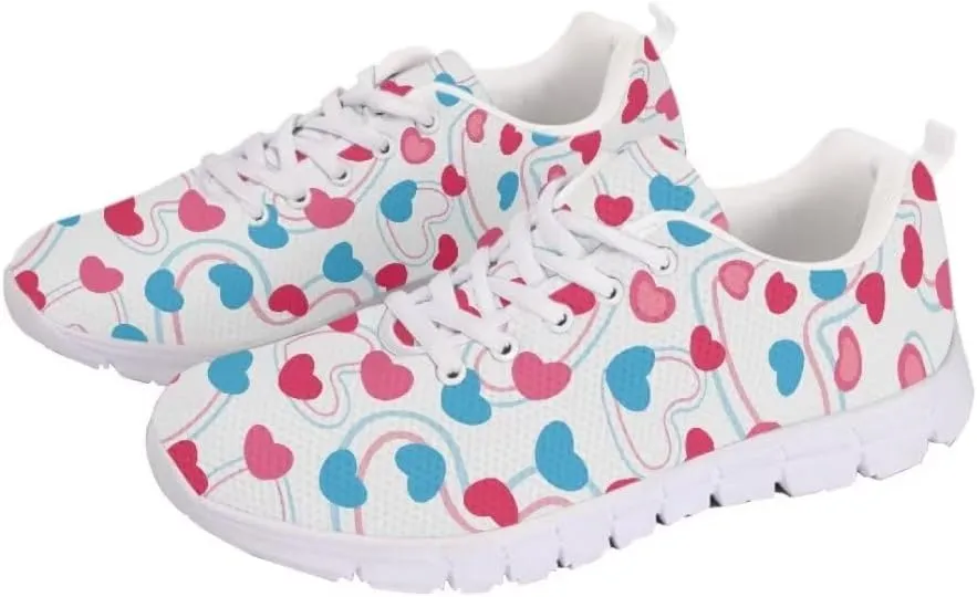 Jeiento Non Slip Valentine's Day Shoes for Women&Men Mesh Tennis Shoes Valentine's Day Gifts for Girls Lady Walking Running Sneaker
