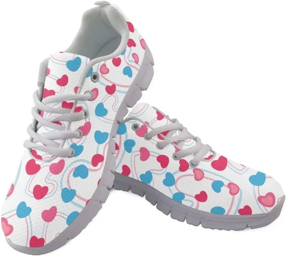 Jeiento Non Slip Valentine's Day Shoes for Women&Men Mesh Tennis Shoes Valentine's Day Gifts for Girls Lady Walking Running Sneaker