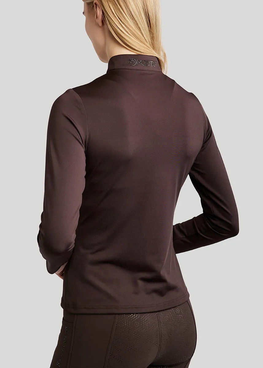 MoAviana LS Trainingshirt with Crystal Logo - Brown