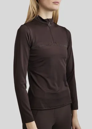 MoAviana LS Trainingshirt with Crystal Logo - Brown
