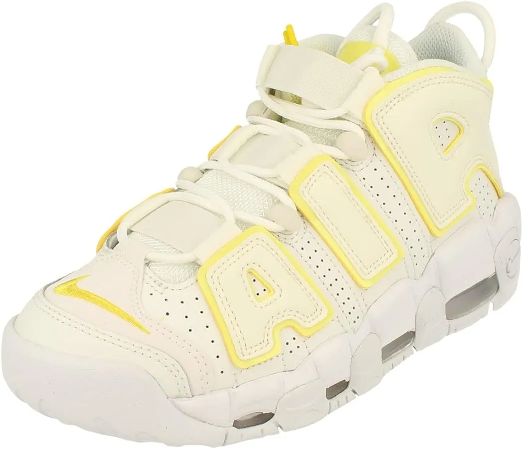 Nike Womens Air More Uptempo Trainers DM3035 Sneakers Shoes (UK 4 US 6.5 EU 37.5, Summit White Opti Yellow 100)