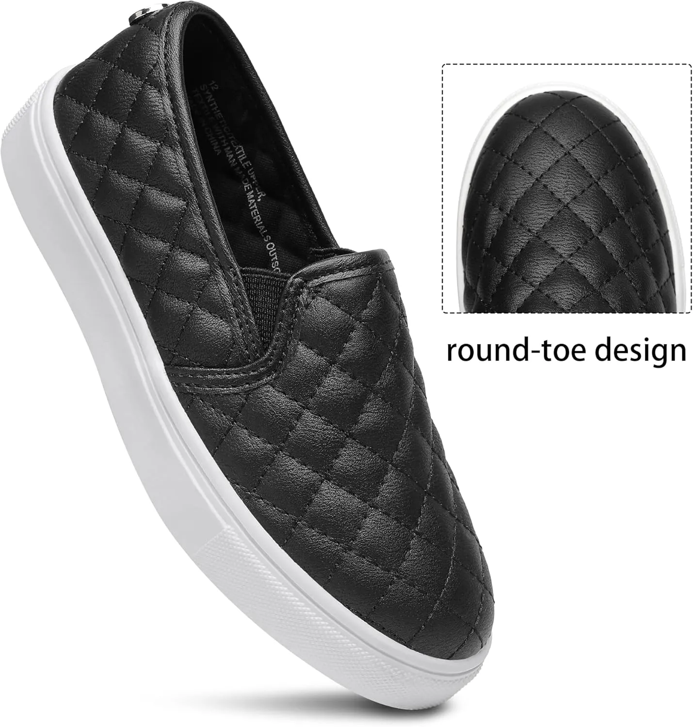 Sneakers for Girls Slip On Shoes Little/Big Kid Comfort Low Top Fashion Tennis/Walking Casual Sneakers for Kids