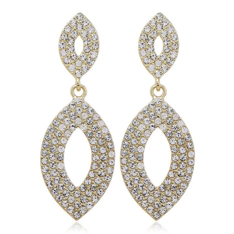 Trendsetter Luxury Rhinestone Studded Long Tassel Drop Earrings