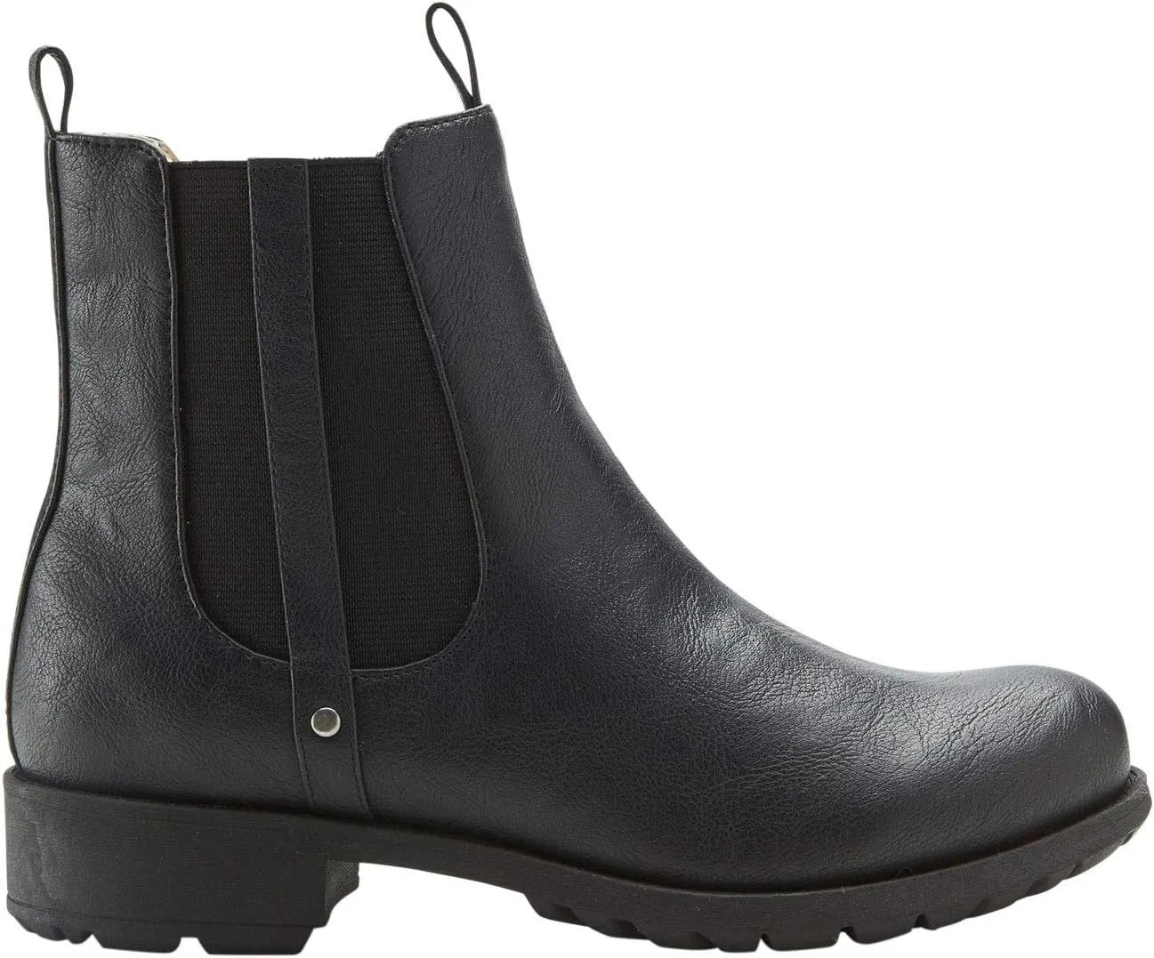 Women's Wide Width Sherpa Lined Faux Leather Chelsea Bootie