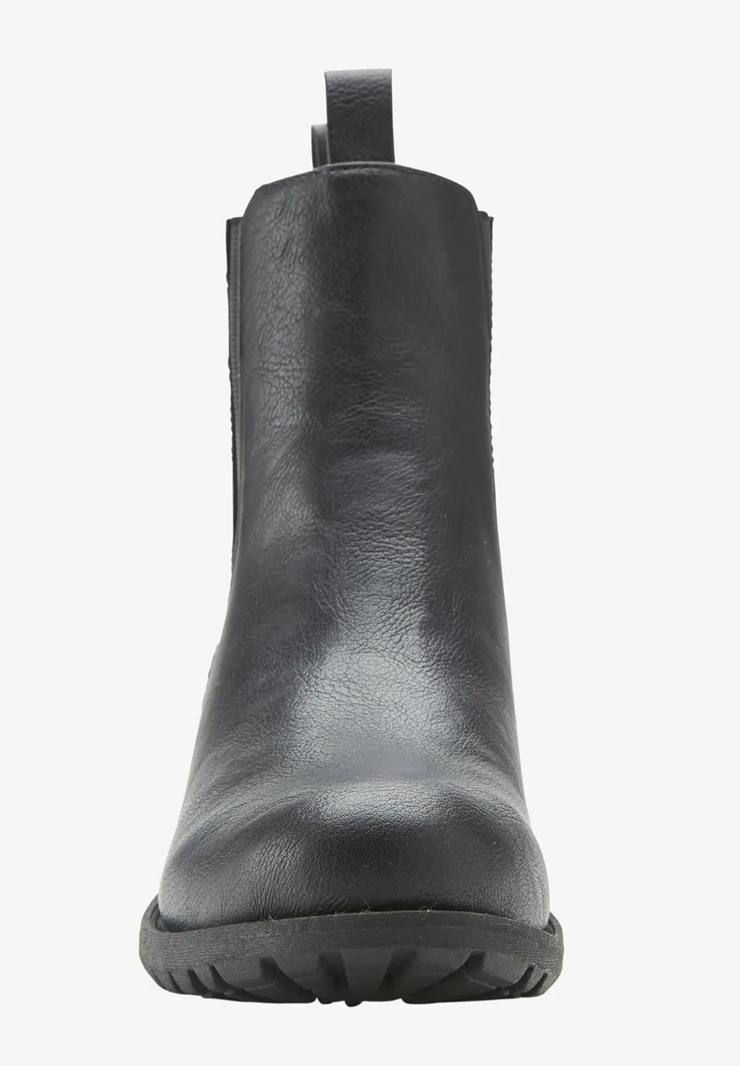 Women's Wide Width Sherpa Lined Faux Leather Chelsea Bootie