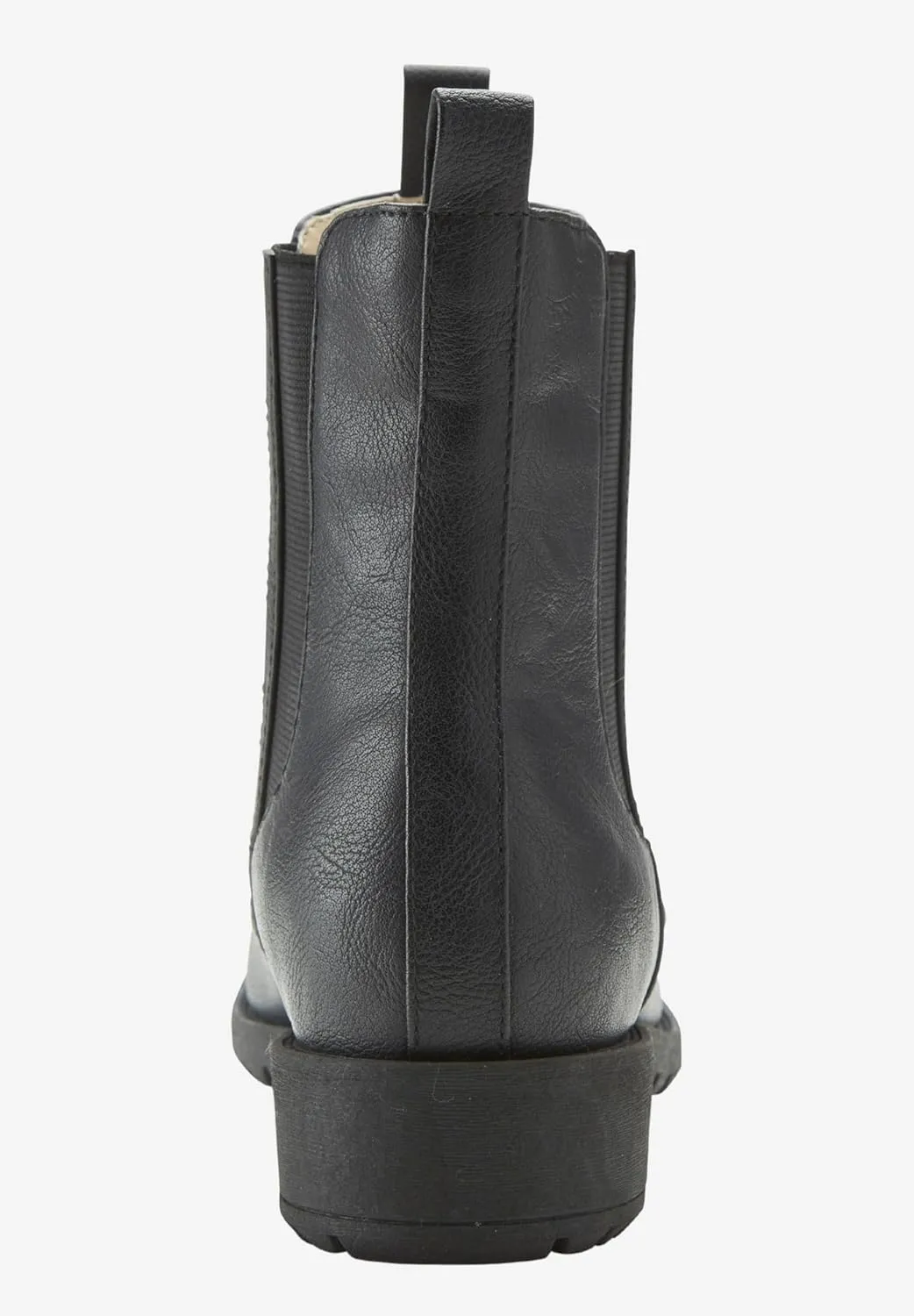 Women's Wide Width Sherpa Lined Faux Leather Chelsea Bootie